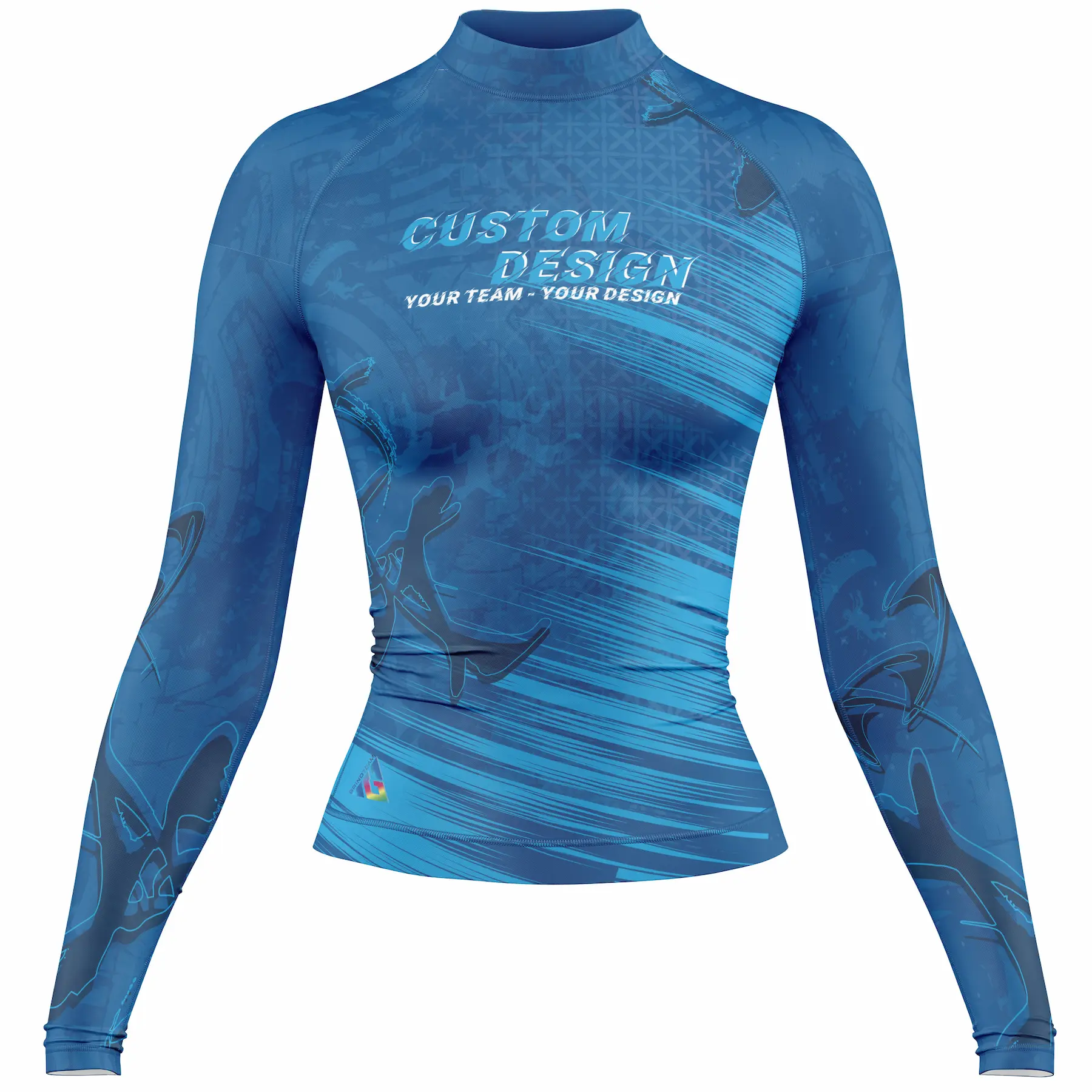 Baselayer femme personnalisé GrindTeam pour équipe de skydive